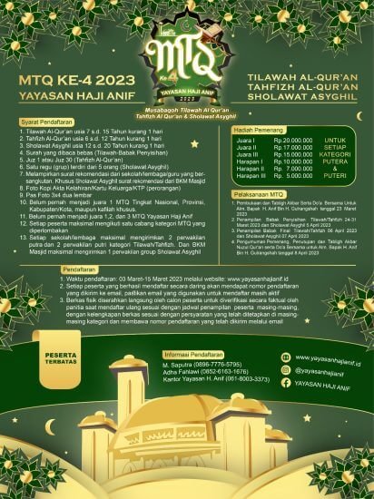 MTQ YAYASAN HAJI ANIF KE-4 TAHUN 2023