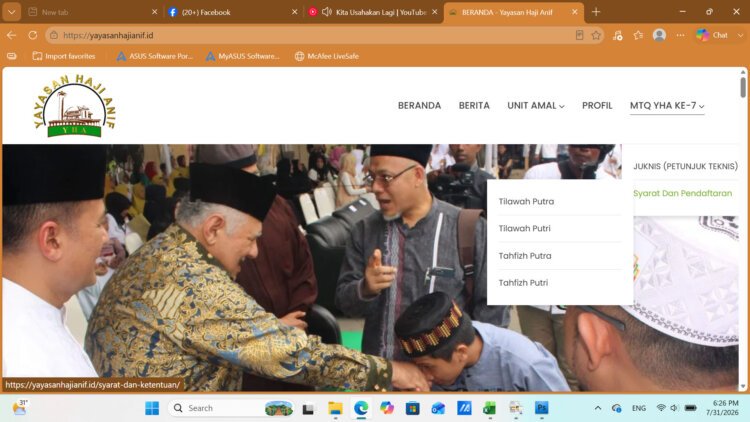 Tutorial Cara Mendaftar Online MTQ YHA Ke-7 Tahun 2026