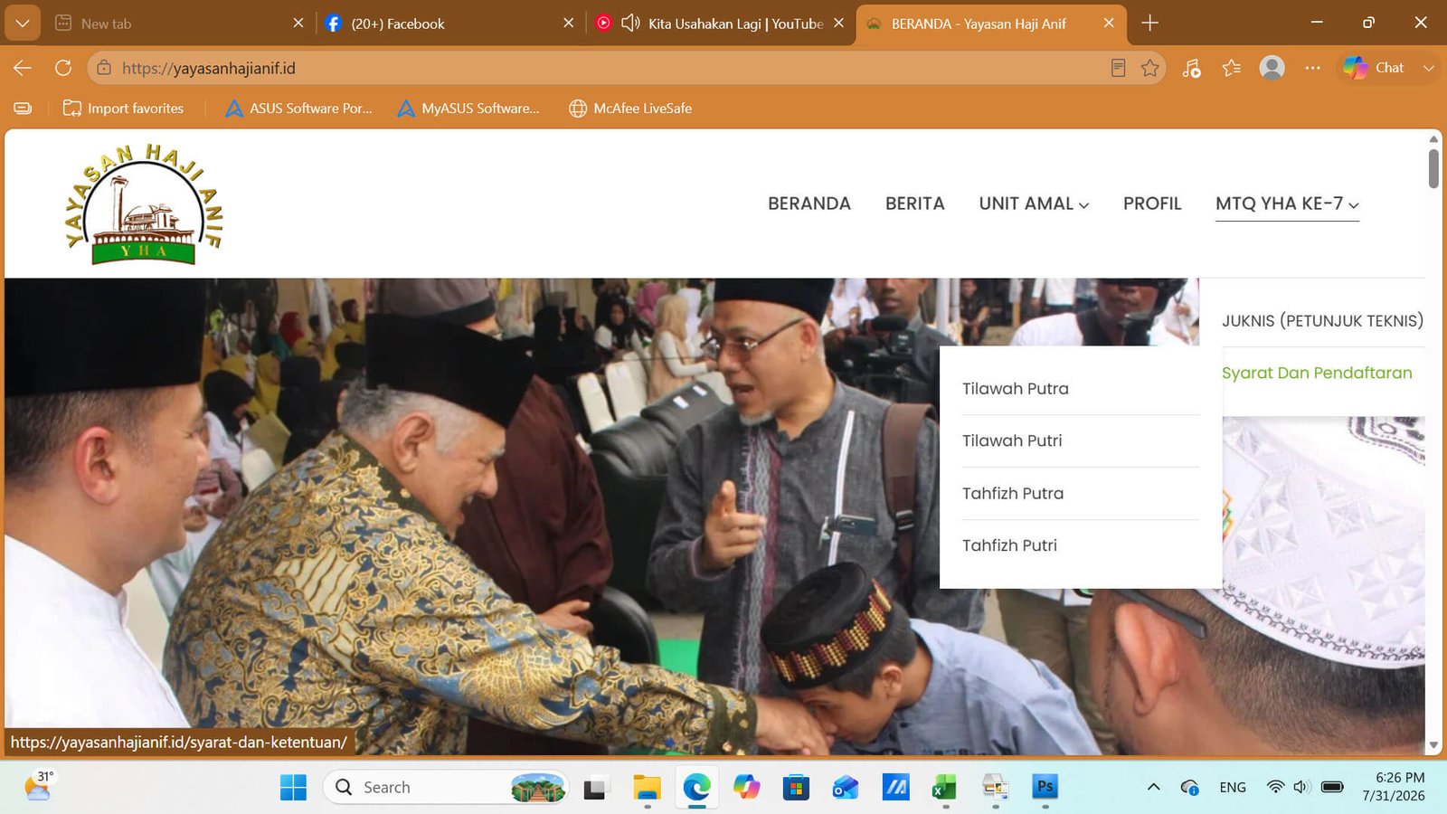 Tutorial Cara Mendaftar Online MTQ YHA Ke-7 Tahun 2026